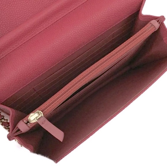 Auth Chanel CC Logo Cuba Flap Caviar Skin Wallet On Chain WOC Shoulder Bag Pink - Picture 11 of 11